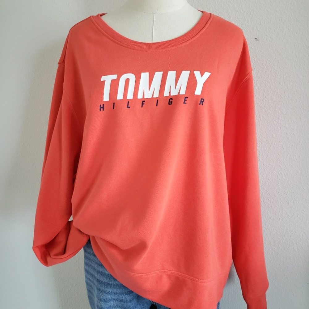 TOMMY HILFIGER Sport Orange Long Sleeve Sweatshirt-- NWT--2X - Picture 1 of 13